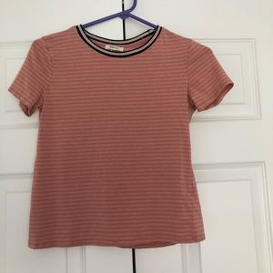 Heart & Hips pink and white basic tee